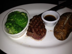 A recent steakhouse order for me, no sauces, no butter, no sour cream but a great filet mignon.