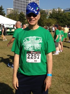 Me preparing for the Irishfest 5K in Milwaukee. I'm Italian-American by birth and Irish-American by education, having attended Irish-run Catholic schools in New York where I learned all the Irish songs and had St. Patrick's Day off as a holiday.