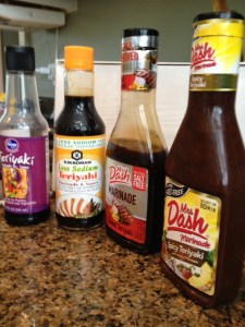 Salt in teriyaki sauce ranges from 600 mgs for regular, to 320 for reduced sodium, to none in salt-free teriyaki sauce options.