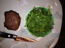 The PortionMate in action, measuring a serving of green beans