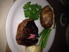 My great dinner at Ted's.  I left the white roll but everything else was terrific.