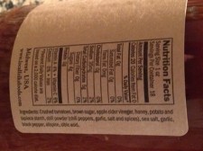 Nutrition info for LocalFolks barbecue sauce.