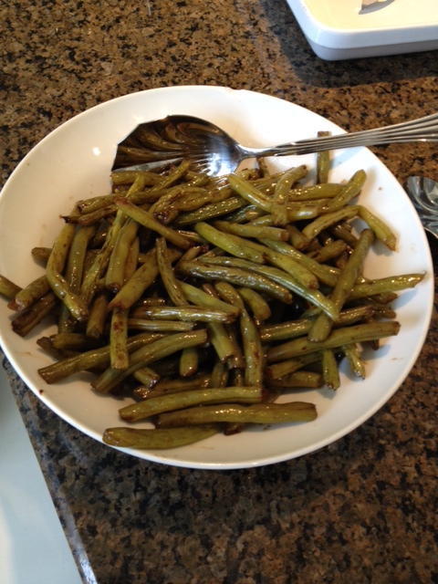 Green beans with balsamic vinegar and olive oil