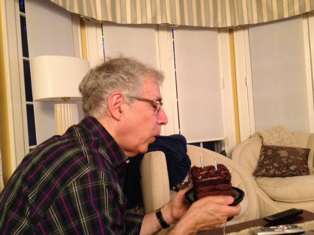 My mini-birthday cake. I ate a slice and saved one for Sunday.