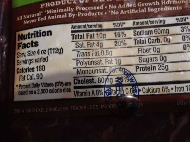 Lean grass-fed ribeye nutritional information