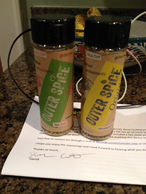 Two varieties of Outer Spice, which offers no-salt and low-salt blends.