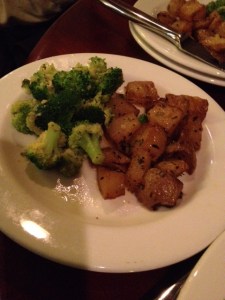 A simple side of potatoes and broccoli