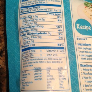 Flounder nutrition information.