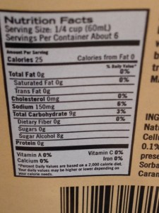 Maple Maid syrup has 150 mgs of sodium per quarter cup, more than some, less than others.