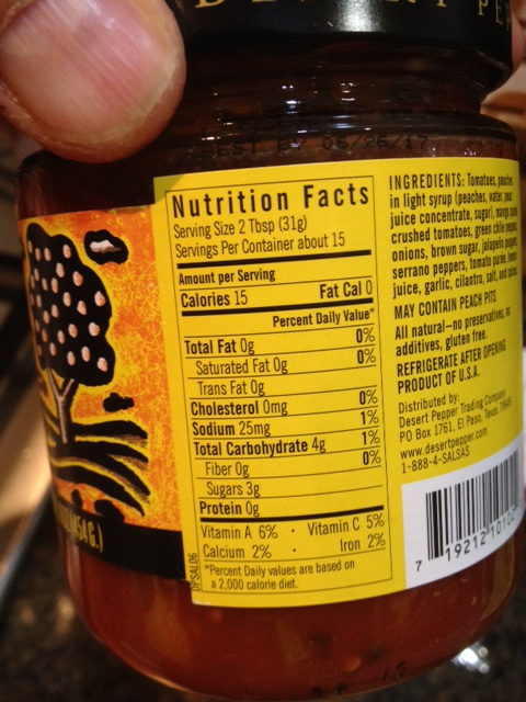 Desert Pepper salsa nutrition information