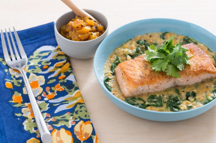 Lentil-crusted salmon from Blue Apron.