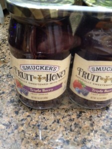 Smuckers new fruit and honey spread.