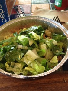 My stripped-down salad option, no cheese or other problem items.