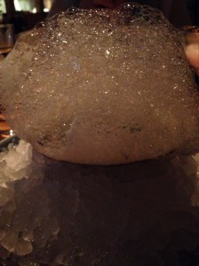 My foam-covered scallops.