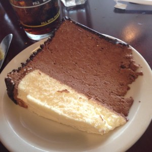 MY half slice of Junior's chocolate mousse cheesecake, Mmmmmmm.