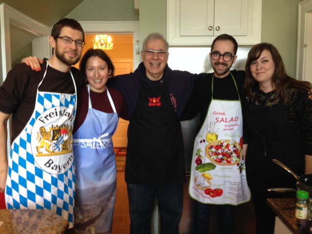 The contestants, from left to right, Matt and Kelsey, me, Daniel and Jenny.