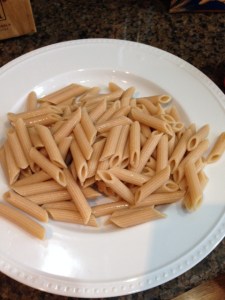 Four ounces of pasta cooked. Barely filling my plate.