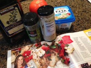 The ingredients you need for Greek roasted tilapia.